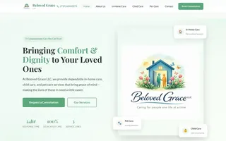 Screenshot of the Beloved Grace website