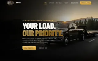 Screenshot of the Gulli Trucking website